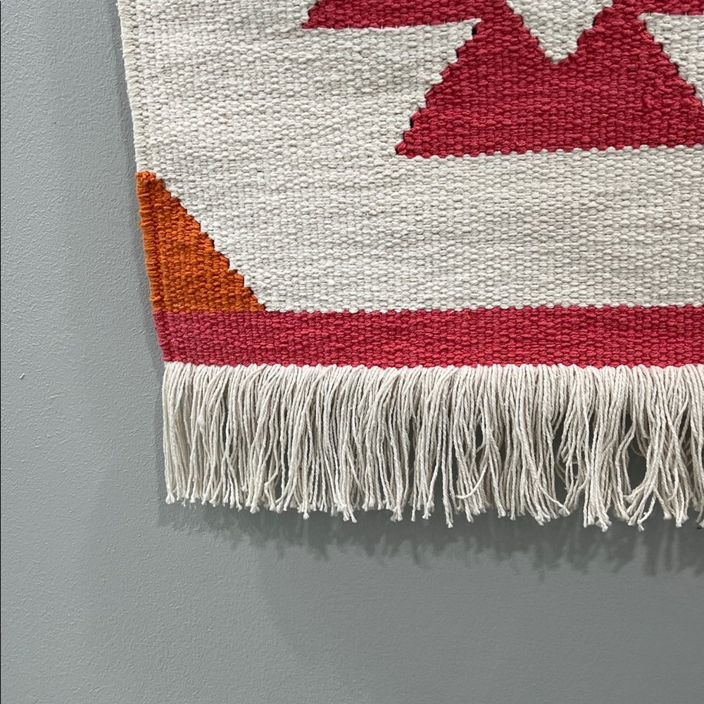 Woven Yarn Wall Hanging Orang/Pink/Off-White - Picture 5 of 8